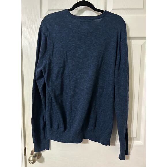 American Eagle navy crew neck cotton sweater athletic fit, size L - Picture 3 of 7